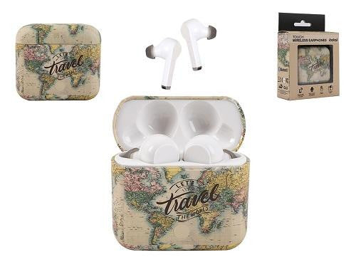 Cuffie Bluetooth con custodia di ricarica, Auricolari Bluetooth, Cuffie Wireless, con Microfono-one map