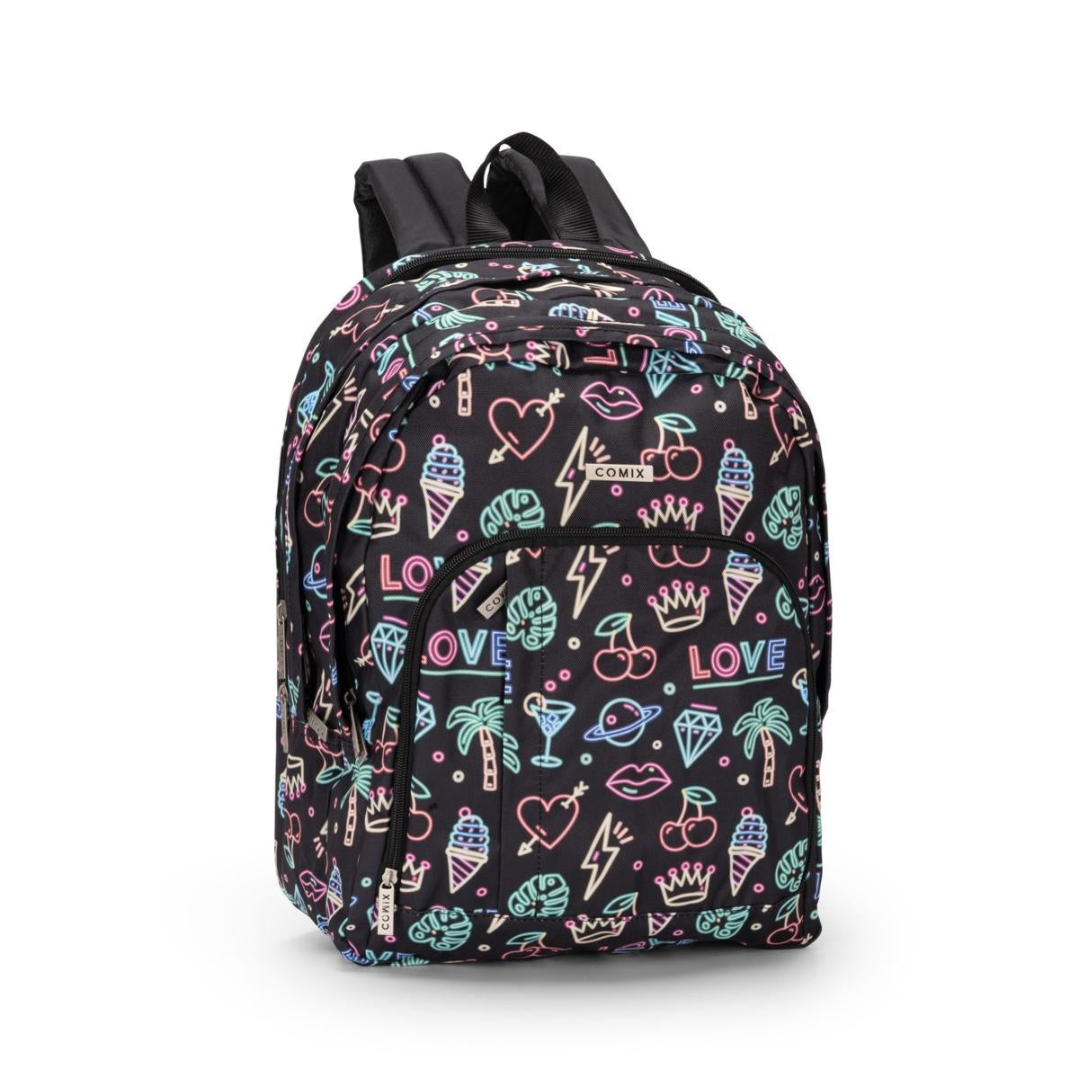 ZAINO COMIX ORGANIZZATO ALLOVER NEON