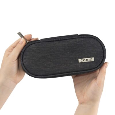 Astuccio Ovale Organizzato Lurex Nero