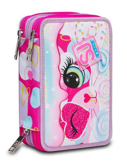 Astuccio scuola 3 zip SJ Heart Lolly