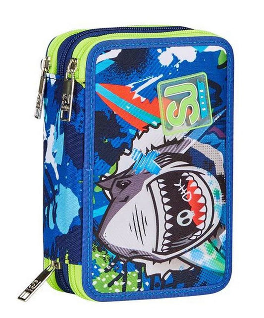 Astuccio scuola 3 zip SJ Sharkstory