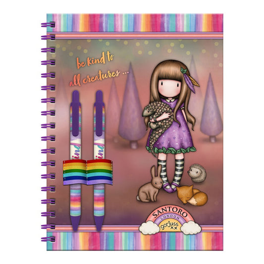 NOTEBOOK CON STATIONERY BE KIND TO ALL CREATURES GORJUSS