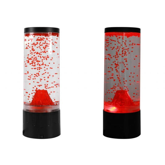 Lampada vulcano lava rotonda Cm. 30 x 10,5 - Nera e rossa