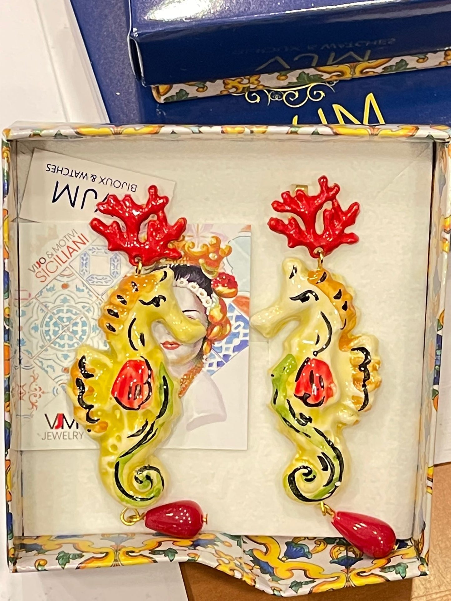 ORECCHINI COLLEZIONE SICILIA PIASTRELLA IN CERAMICA