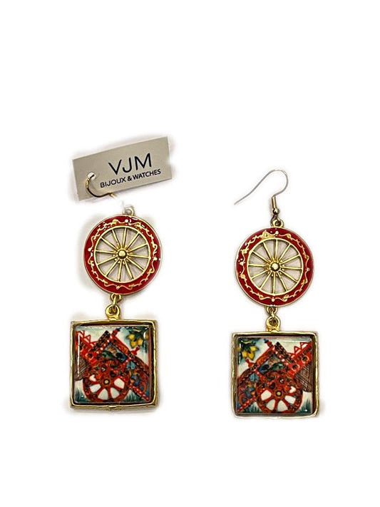 ORECCHINI COLLEZIONE SICILIA PIASTRELLA IN CERAMICA