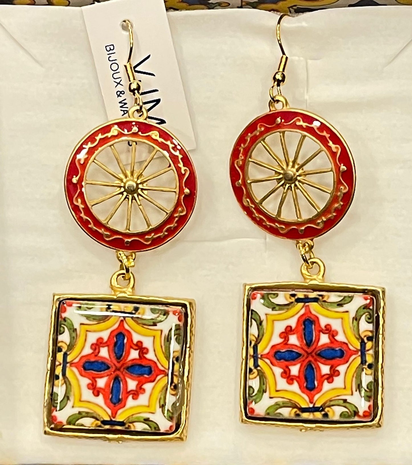 ORECCHINI COLLEZIONE SICILIA PIASTRELLA IN CERAMICA