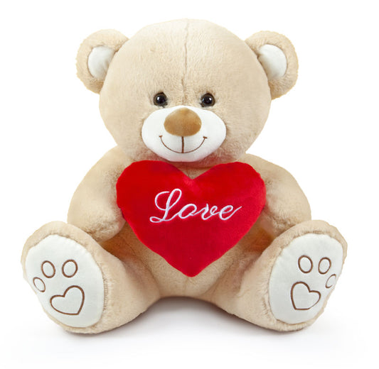 Orsetto beige ricamo cuore 40 CM