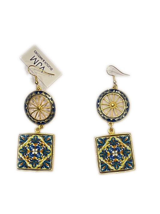 ORECCHINI COLLEZIONE SICILIA PIASTRELLA IN CERAMICA