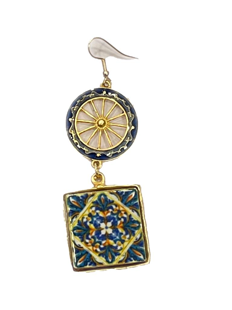 ORECCHINI COLLEZIONE SICILIA PIASTRELLA IN CERAMICA