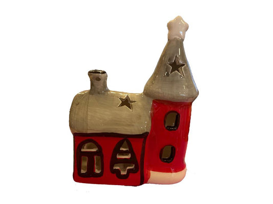 CHIESETTA CERAMICA ROSSA - GRIGIA C/LUCE 9X13