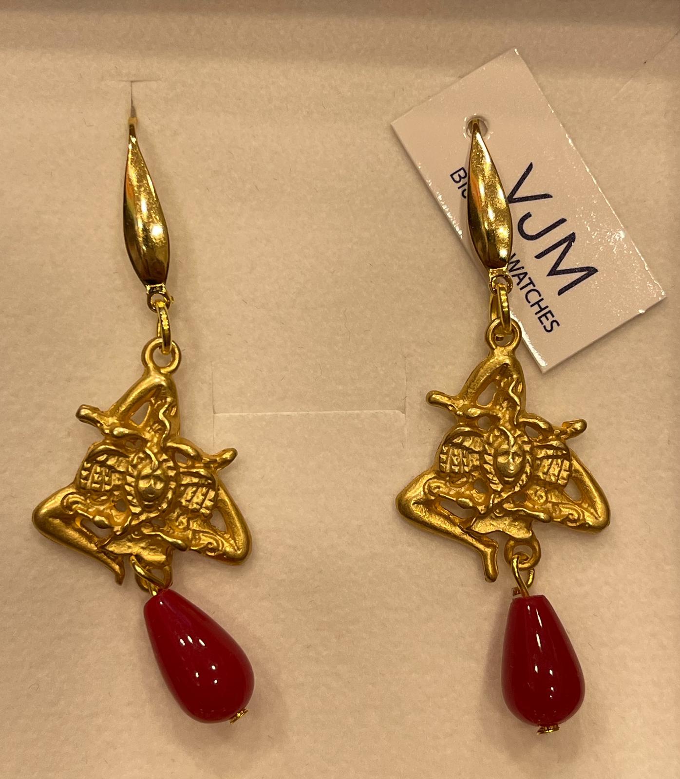 ORECCHINI COLLEZIONE SICILIA BASE ORO E PIETRE