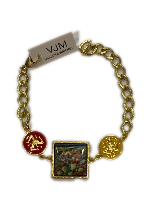 Bracciale collezione Sicilia Piastrella + sfere in ceramica smaltate