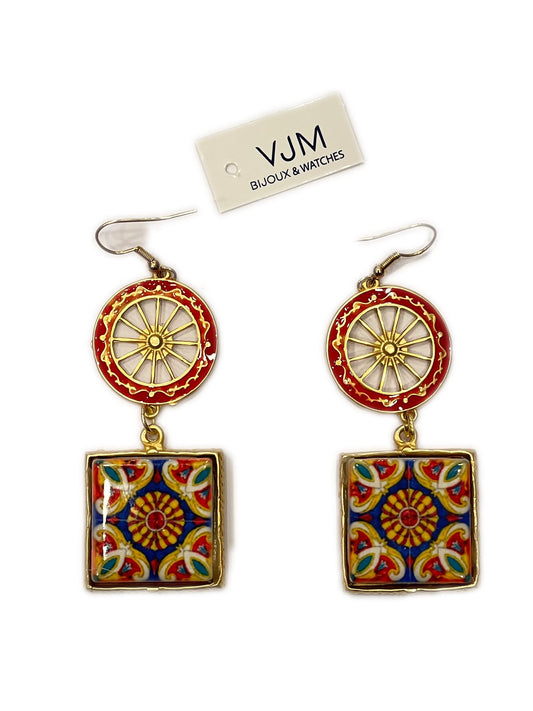 ORECCHINI COLLEZIONE SICILIA PIASTRELLA IN CERAMICA