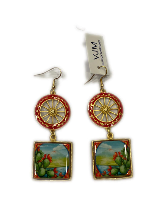 ORECCHINI COLLEZIONE SICILIA PIASTRELLA IN CERAMICA