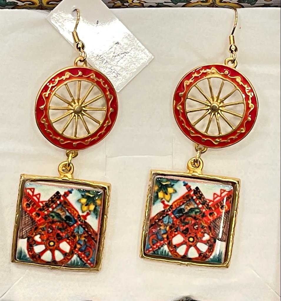 ORECCHINI COLLEZIONE SICILIA PIASTRELLA IN CERAMICA