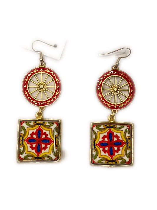 ORECCHINI COLLEZIONE SICILIA PIASTRELLA IN CERAMICA