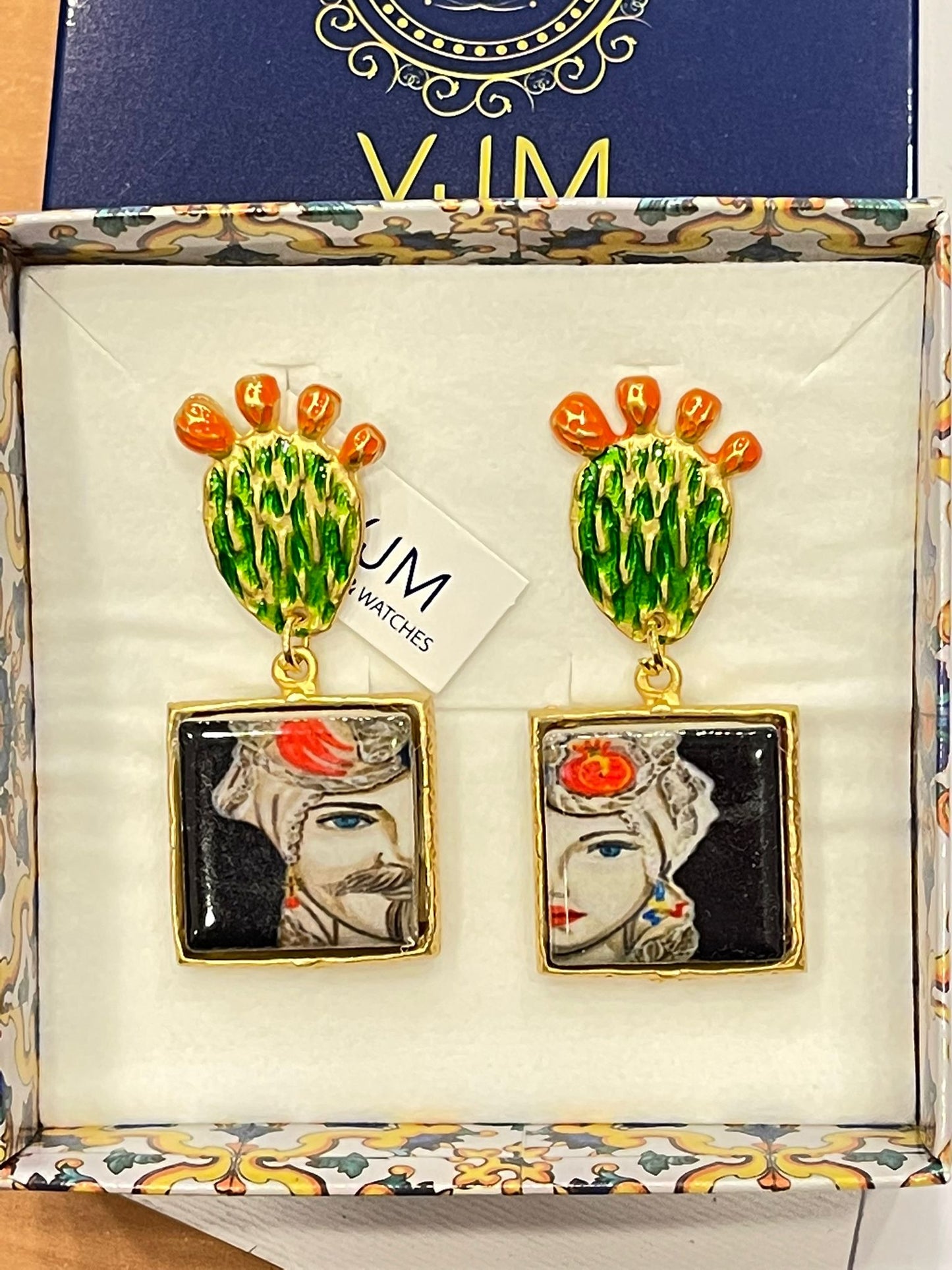 ORECCHINI COLLEZIONE SICILIA PIASTRELLA IN CERAMICA