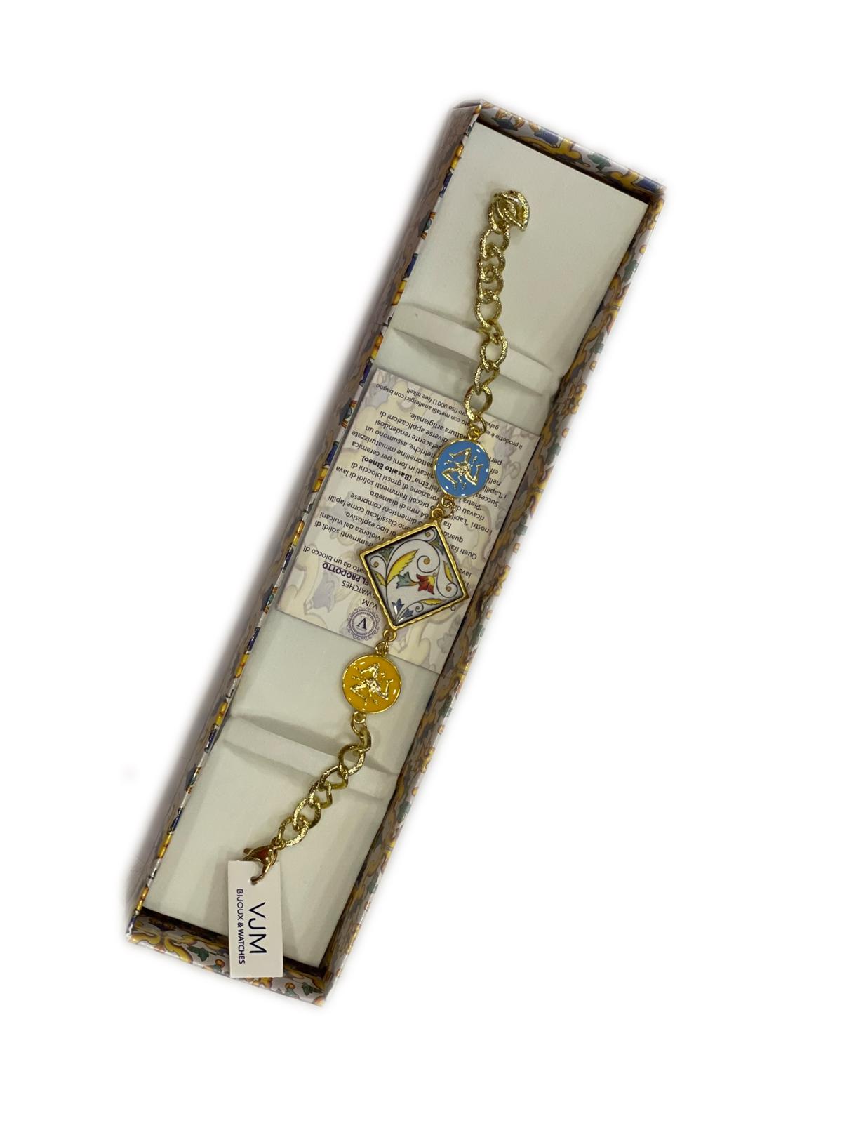 Bracciale collezione Sicilia Piastrella + sfere in ceramica smaltate