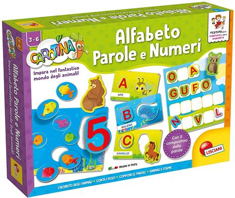 Lisciani Giochi- Carotina Maxi Alfabeto Parole e Numeri, Colore, 95148