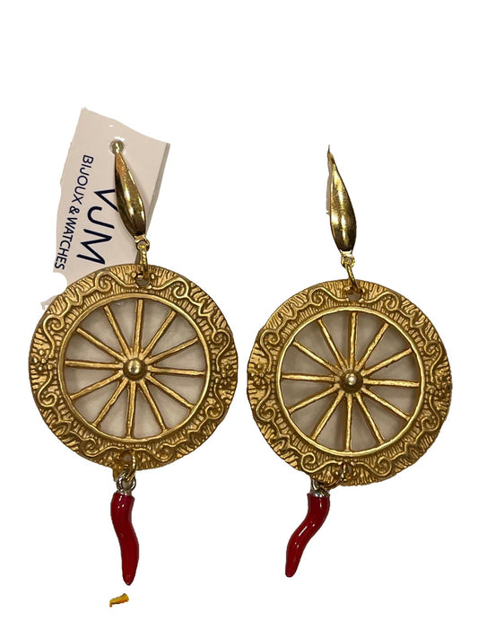ORECCHINI COLLEZIONE SICILIA CON RUOTE BASE ORO E PIETRE