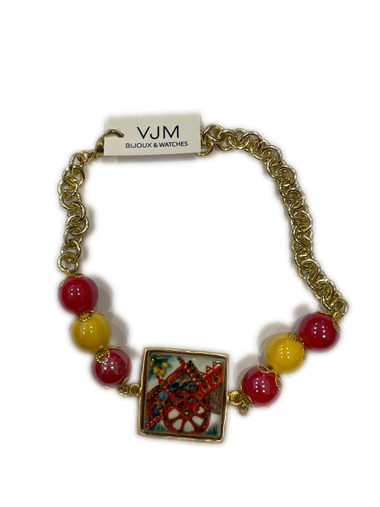 BRACCIALE COLLEZIONE SICILIA PIETRA LAVICA QUADRATA