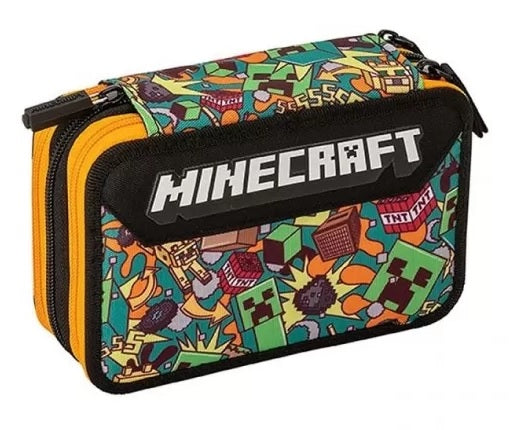 ASTUCCIO 3 ZIP CON CORREDO ( FRIXION INCLUSA) MINECRAFT