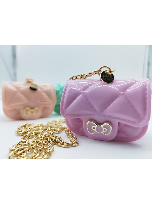 Porta monete spiccioli Mini Bag Tinta Unita Hello Kitty Vernice catena dorata
