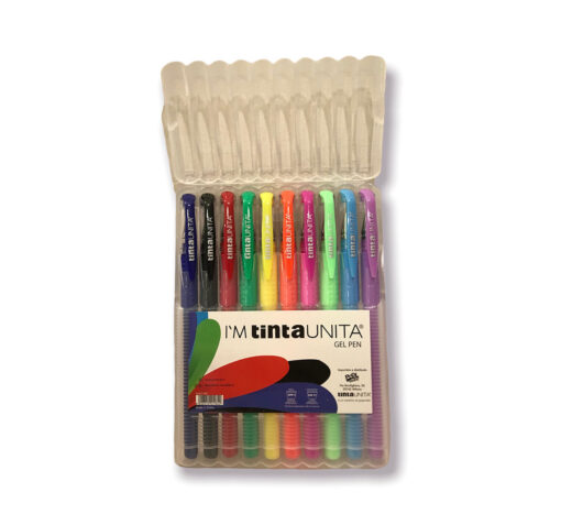 Set 10 Penne Gel Tinta Unita con Custodia