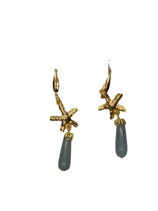 ORECCHINI SICILIA CON STELLA BASE ORO E PIETRA