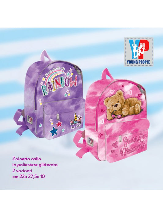 Zaino Young People girl con Orsetto o unicorno zainetto regalo bambina