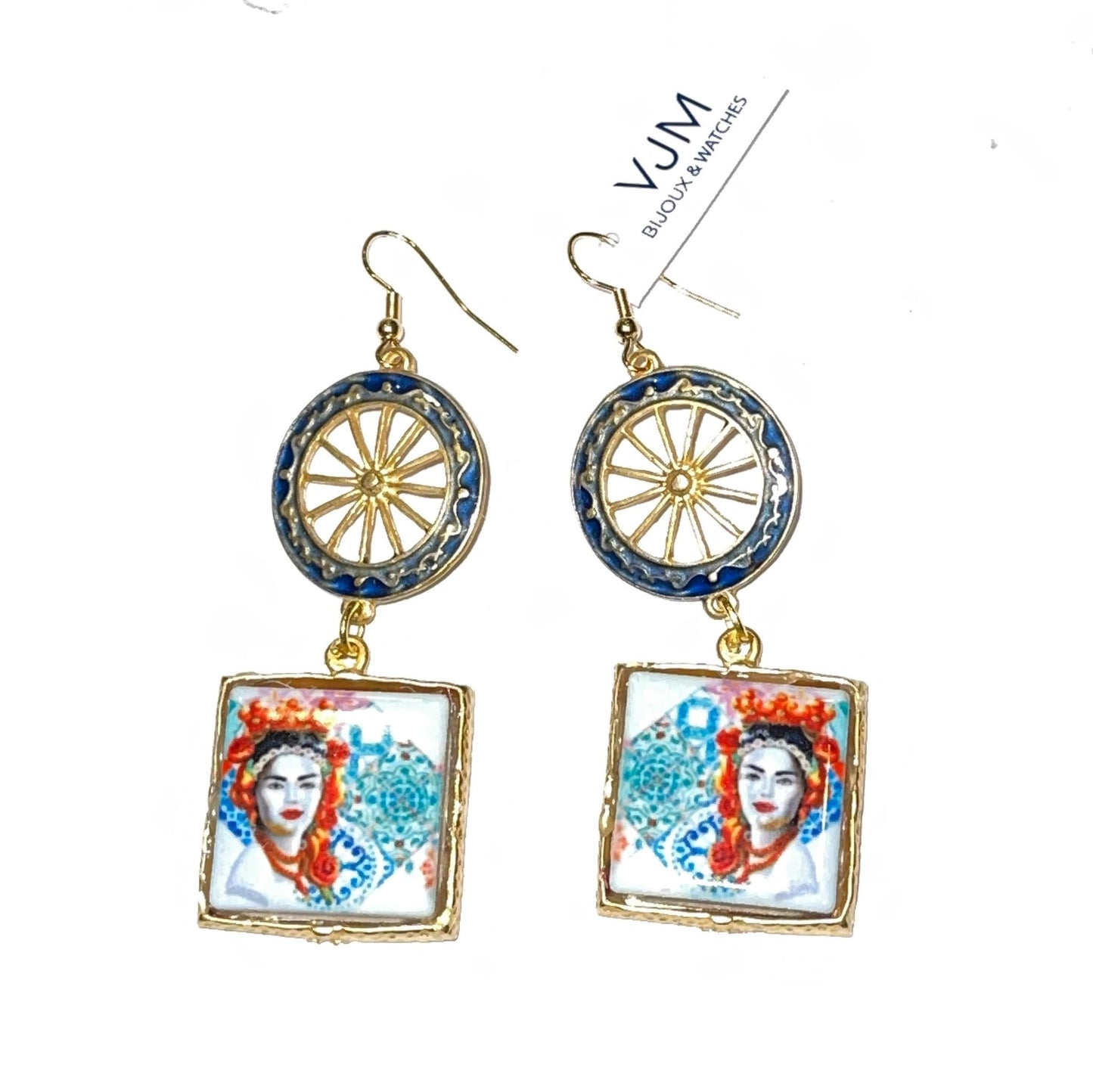 ORECCHINI COLLEZIONE SICILIA PIASTRELLA IN CERAMICA