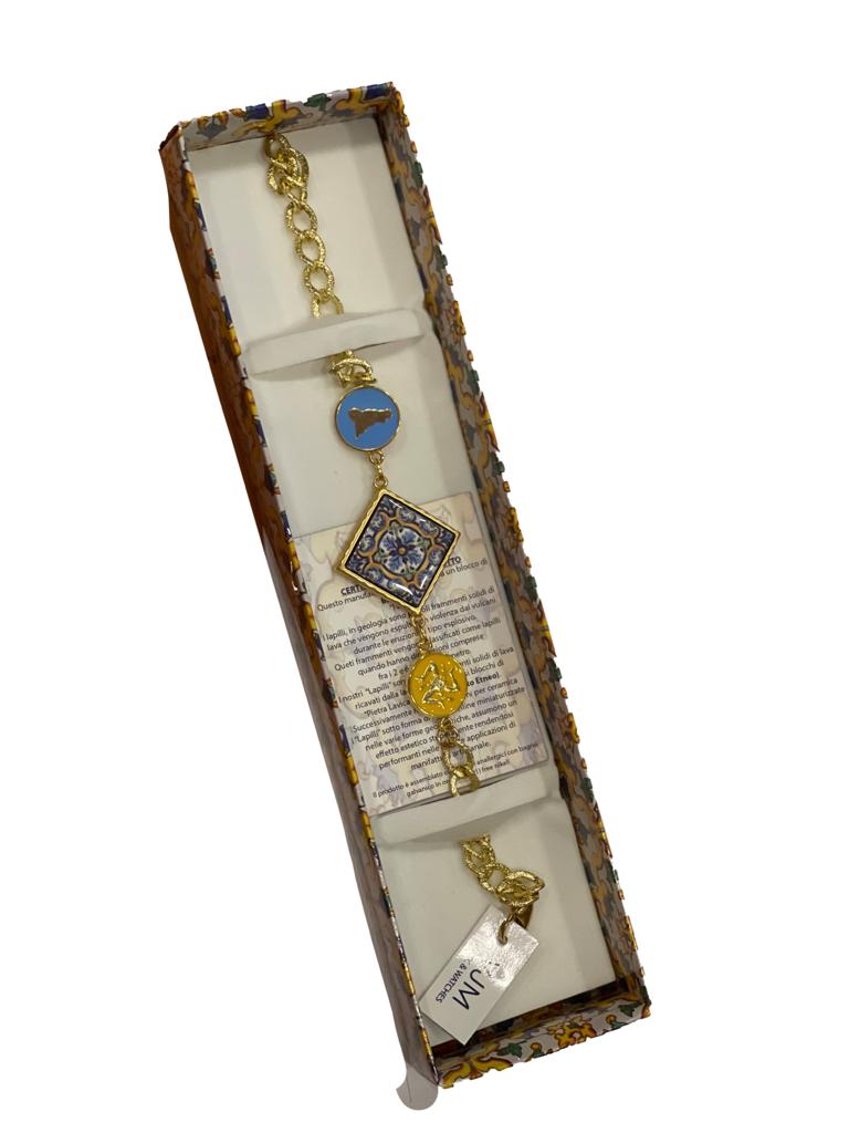 Bracciale collezione Sicilia Piastrella + sfere in ceramica smaltate