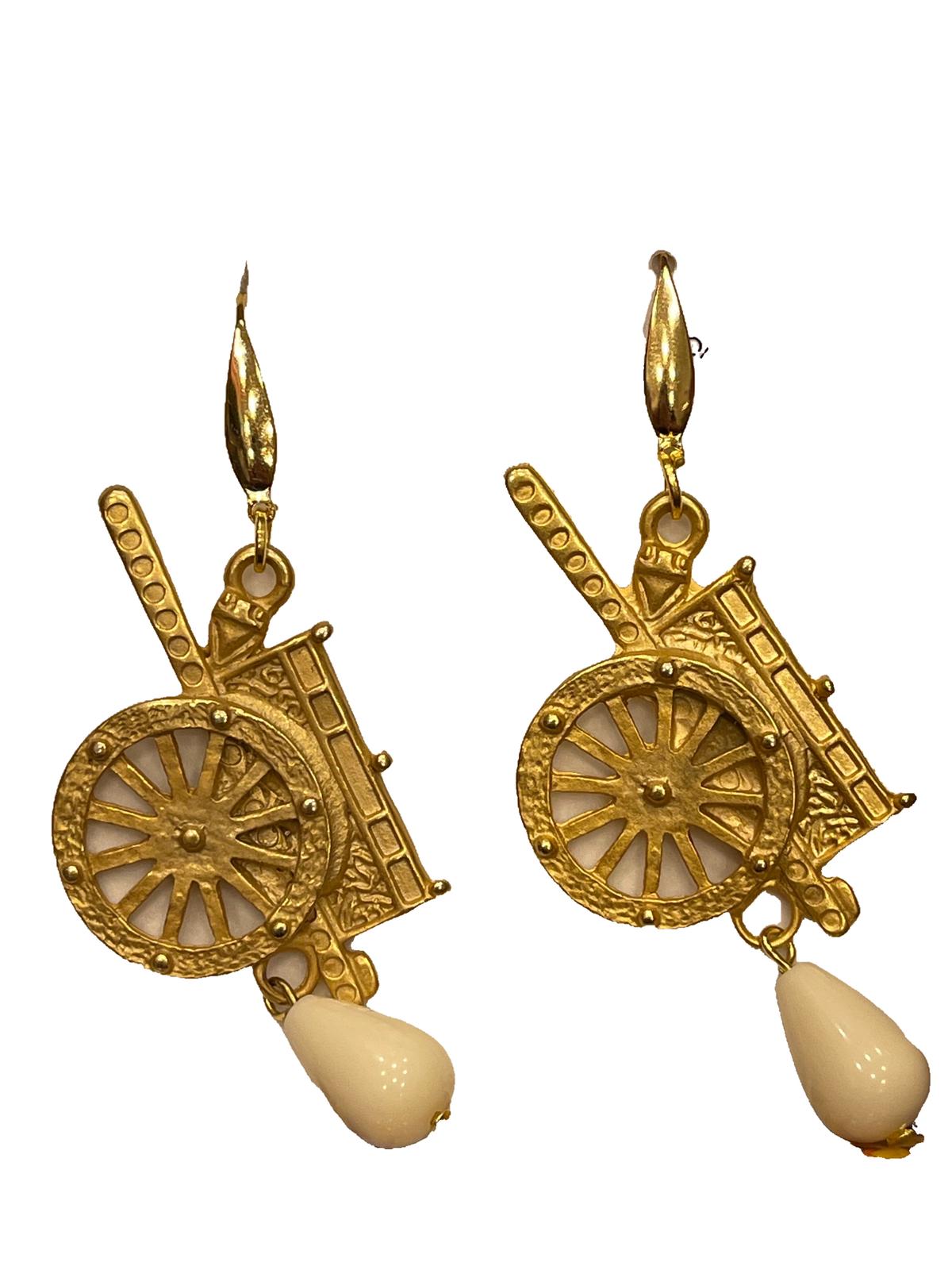 ORECCHINI COLLEZIONE SICILIA BASE ORO E PIETRE