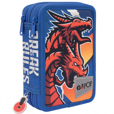 ASTUCCIO 3 ZIP CON CORREDO DRAGON GOPOP