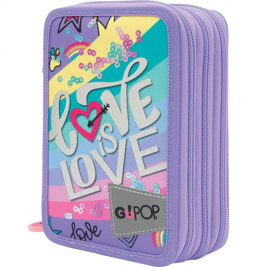 ASTUCCIO 3 ZIP CON CORREDO LOVE GOPOP