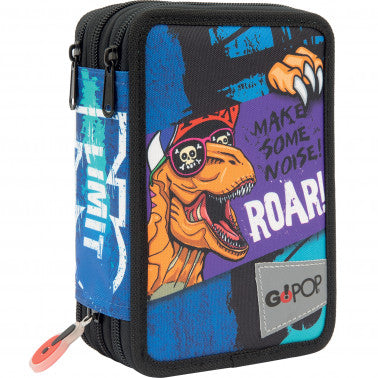 ASTUCCIO 3 ZIP CON CORREDO T-REX GOPOP