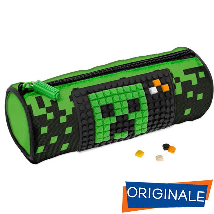 Astuccio Minecraft Ufficiale - Con Pixel Personalizzabili, Zip, Divisorio Interno, 22x8x8 Cm - Foto 2