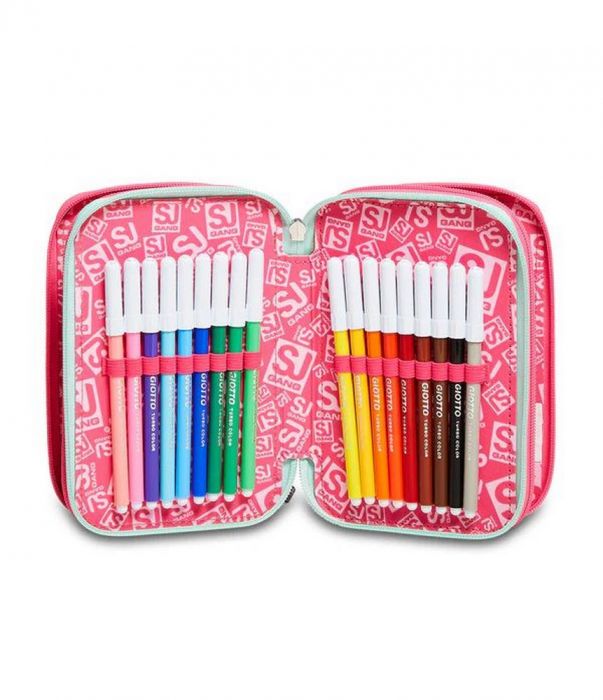 Astuccio scuola 3 zip SJ Animal Unicorno