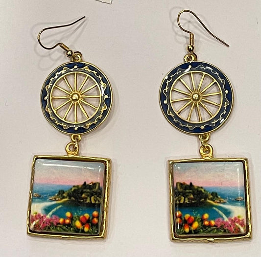 ORECCHINI COLLEZIONE SICILIA PIASTRELLA IN CERAMICA