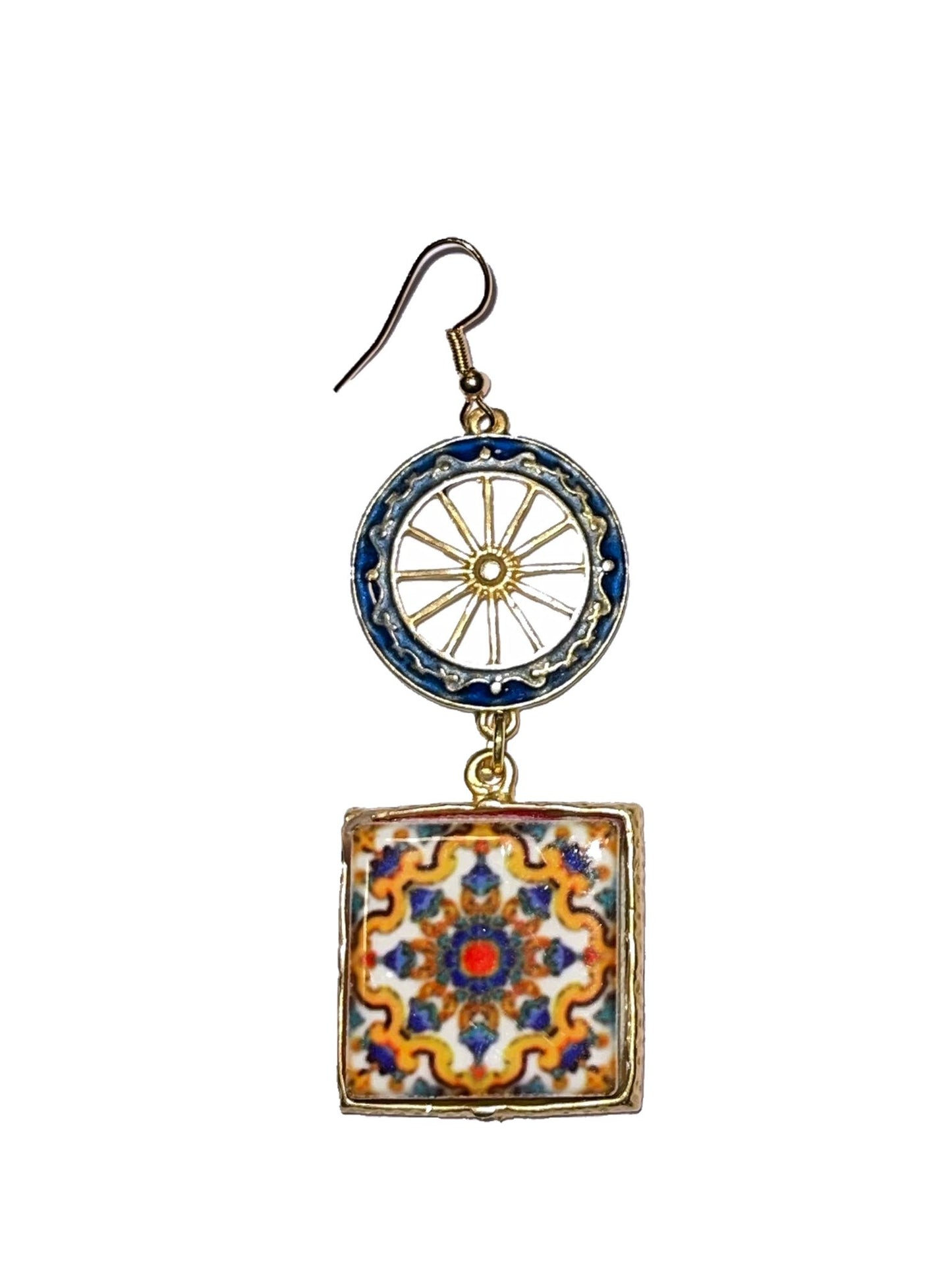 ORECCHINI COLLEZIONE SICILIA PIASTRELLA IN CERAMICA