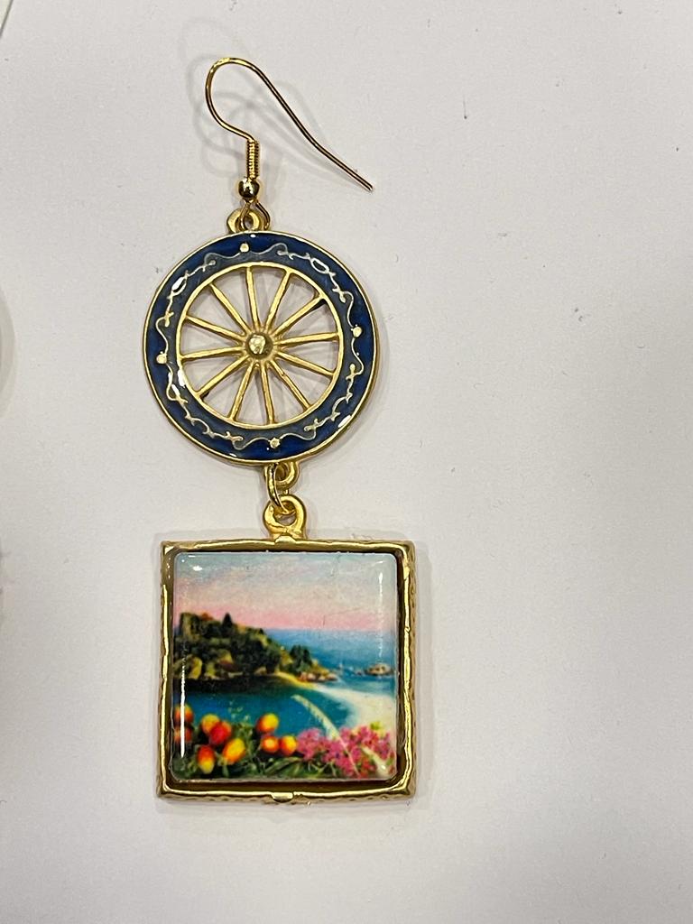 ORECCHINI COLLEZIONE SICILIA PIASTRELLA IN CERAMICA