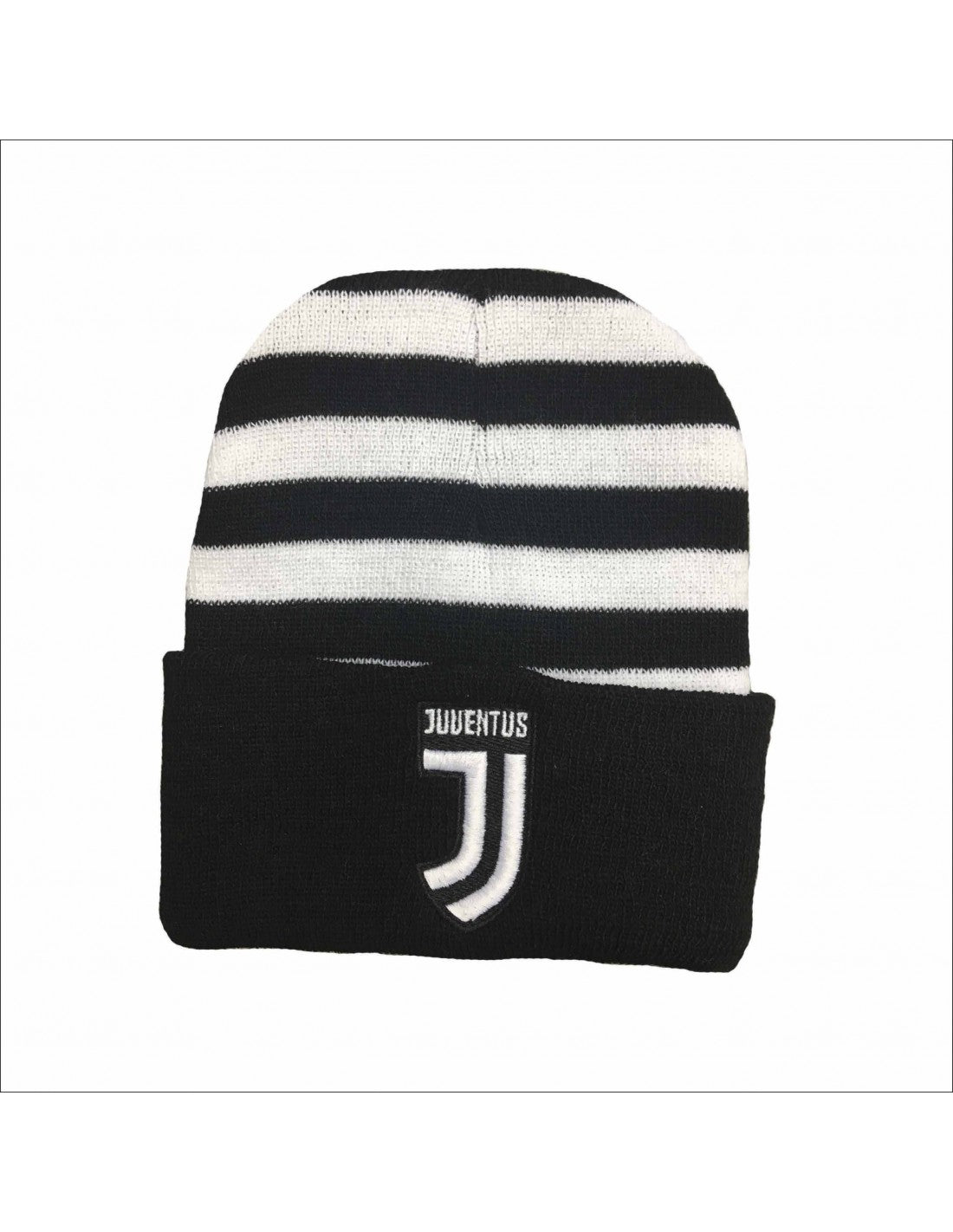Cappello Juventus Beanie in Acrilico Striscie Bianco Nero con Logo Bia –  cartoshop di prossimo