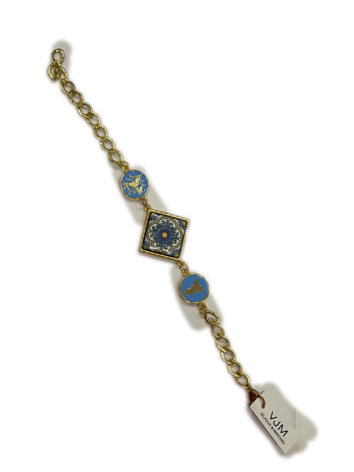 Bracciale collezione Sicilia Piastrella + sfere in ceramica smaltate
