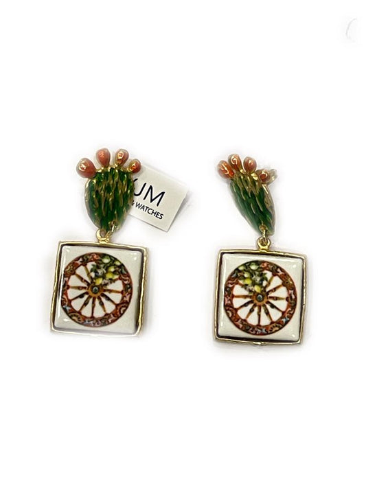 ORECCHINI COLLEZIONE SICILIA PIASTRELLA IN CERAMICA