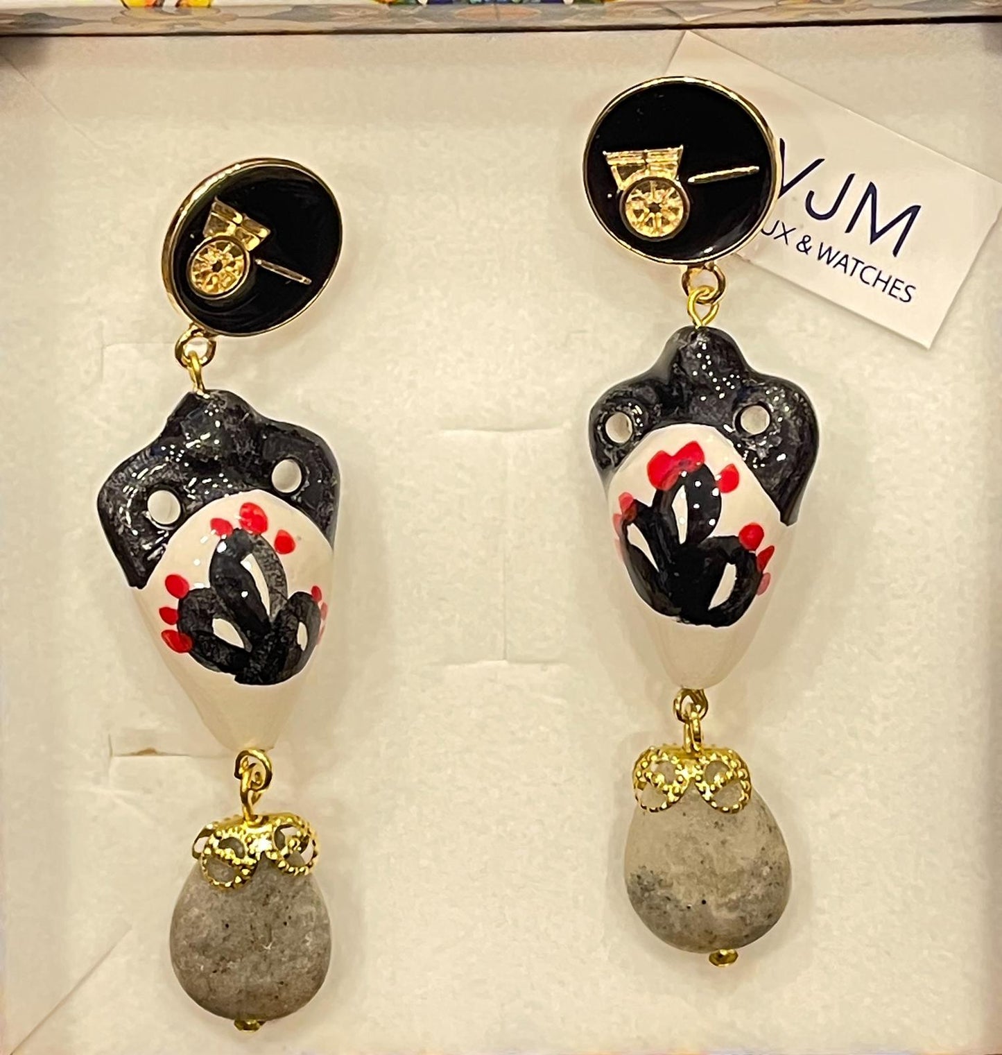 ORECCHINI COLLEZIONE SICILIA PIASTRELLA IN CERAMICA
