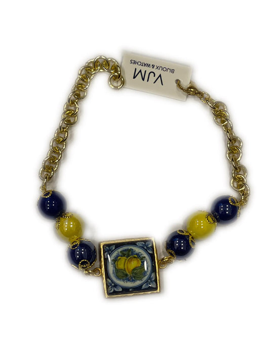 BRACCIALE COLLEZIONE SICILIA PIETRA LAVICA QUADRATA