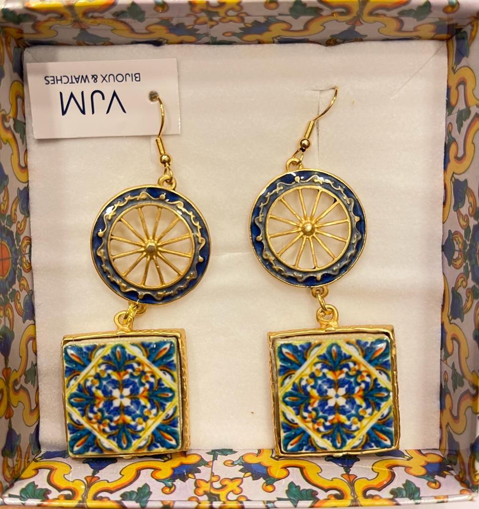 ORECCHINI COLLEZIONE SICILIA PIASTRELLA IN CERAMICA