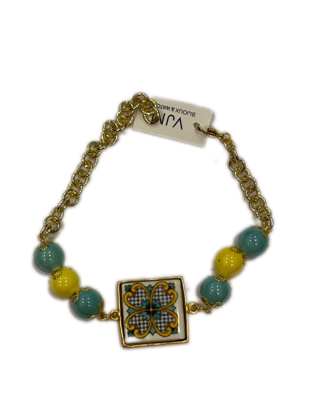 BRACCIALE COLLEZIONE SICILIA PIETRA LAVICA QUADRATA