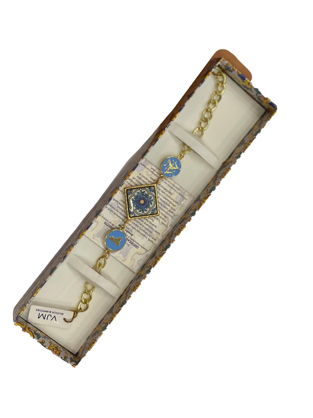 Bracciale collezione Sicilia Piastrella + sfere in ceramica smaltate