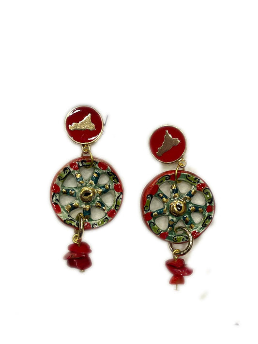 ORECCHINI COLLEZIONE SICILIA PIASTRELLA IN CERAMICA